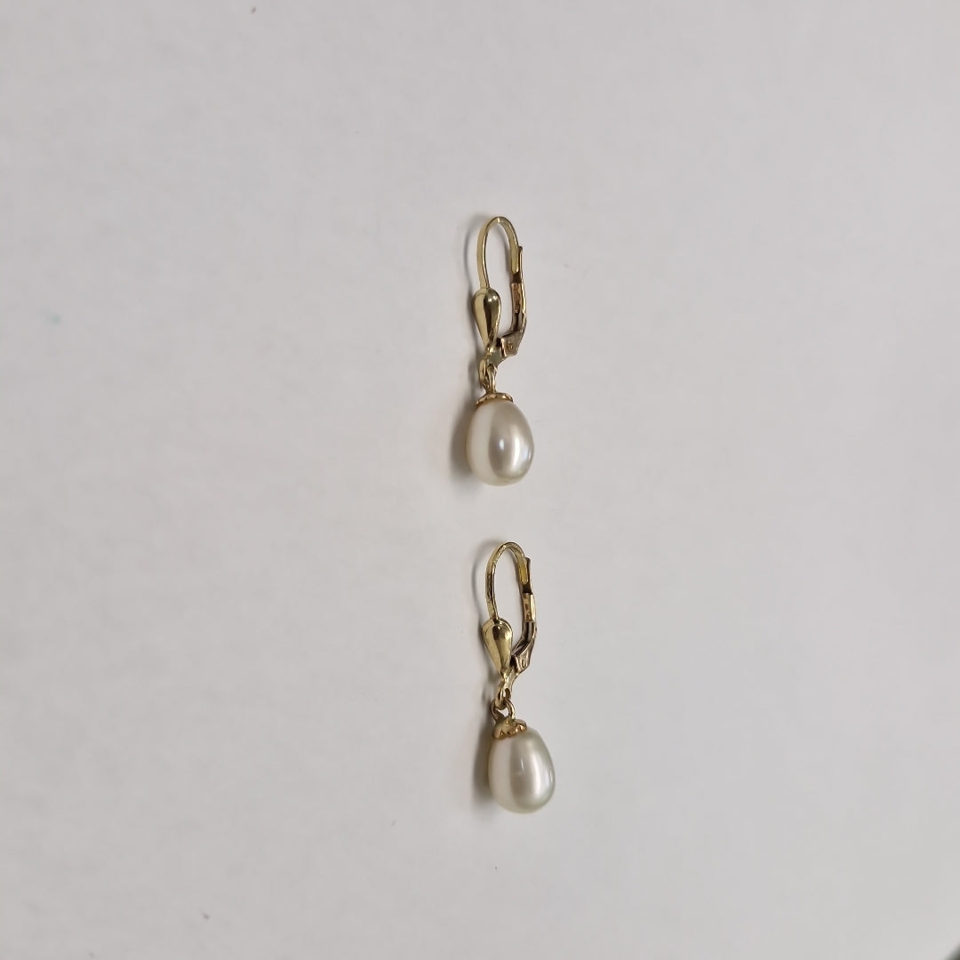 ARETES C PERLAS SINTETICAS 10K 2.2 GR (NUEVO)