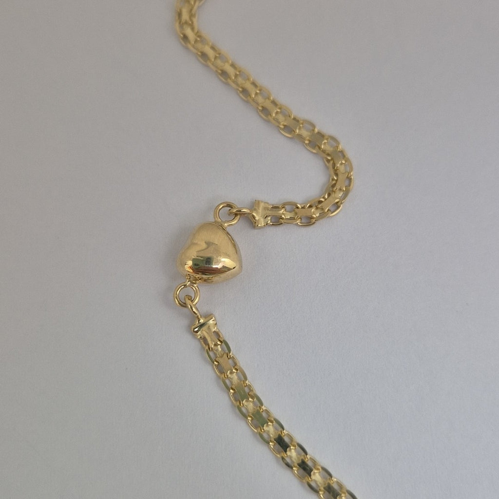 PULSERA ESPECIAL C CORAZON 14K 18 CM 2.7 GR (NUEVO)