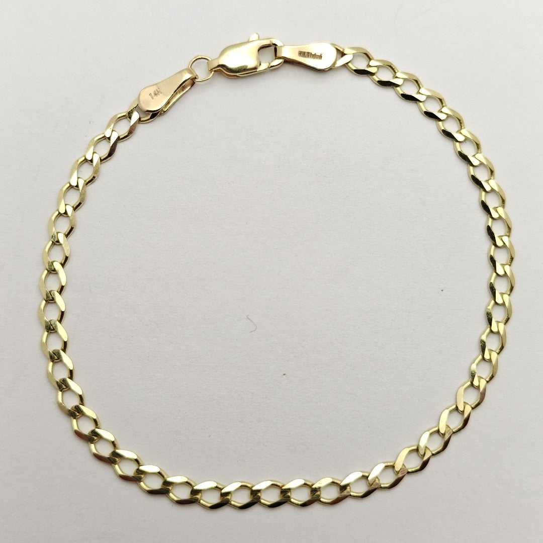 PULSERA TEJIDO BARBADA 14K 18 CM 3.4 GR (NUEVO)