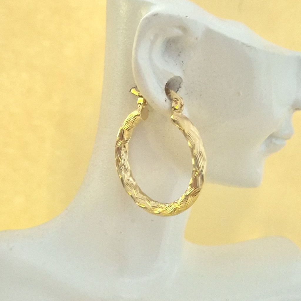 ARETES TEJIDO ARRACADA LABRADA 14K 2.7 GR (NUEVO)