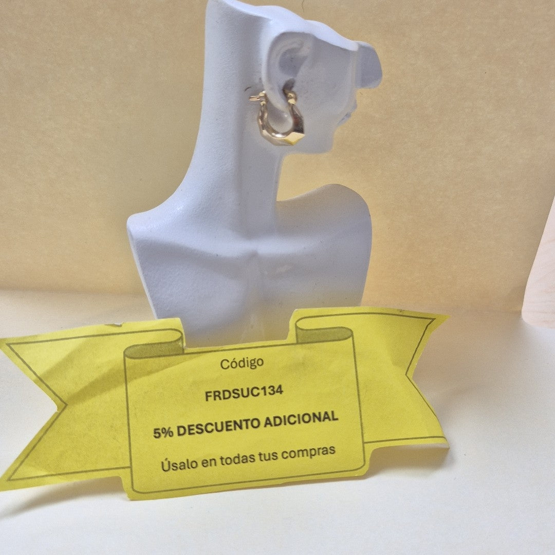 ARETES TEJIDO ARRACADA FACETADA 14K 1.3 GR (NUEVO)