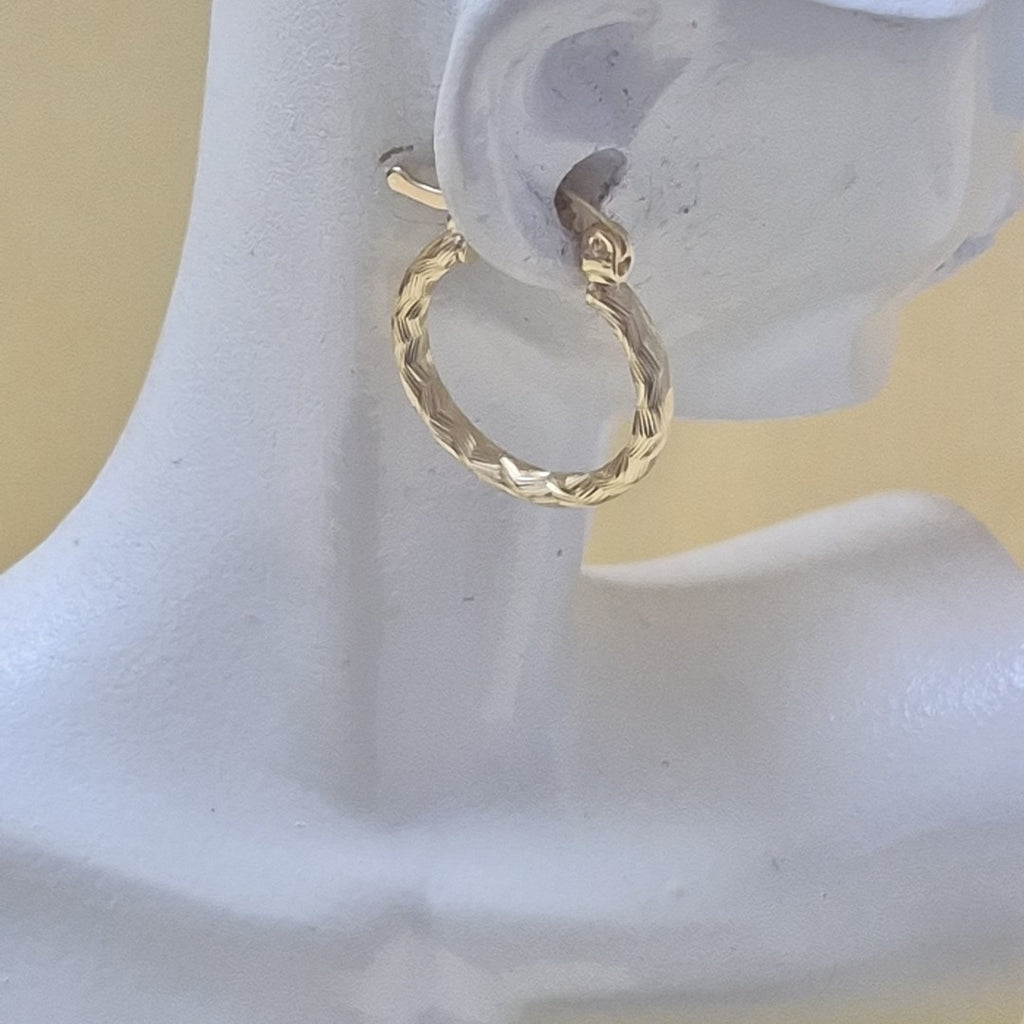ARETES ARRACADAS TRENZADAS 14K 18 1.6 GR (NUEVO)