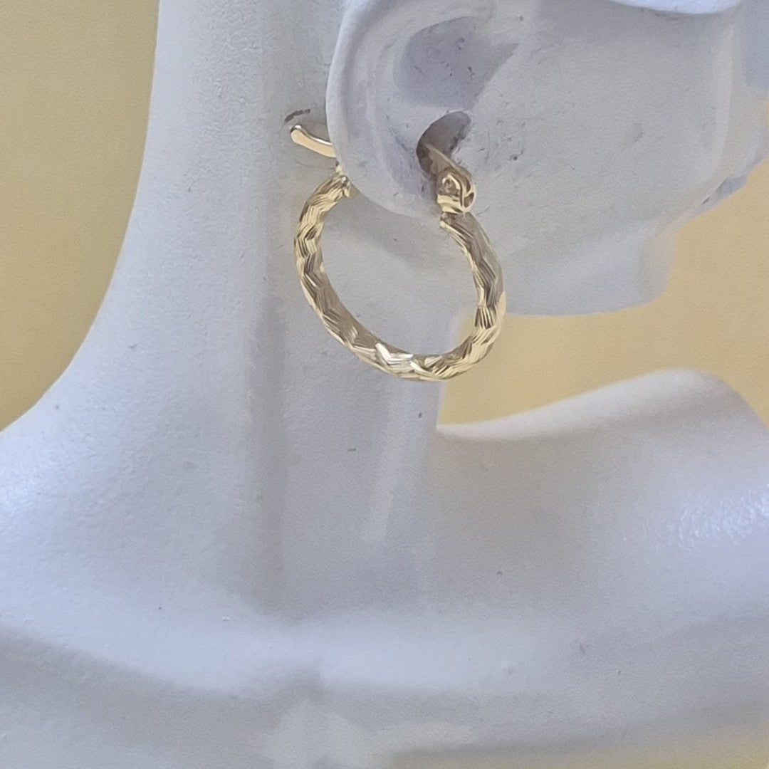 ARETES ARRACADAS TRENZADAS 14K 18 1.6 GR (NUEVO)