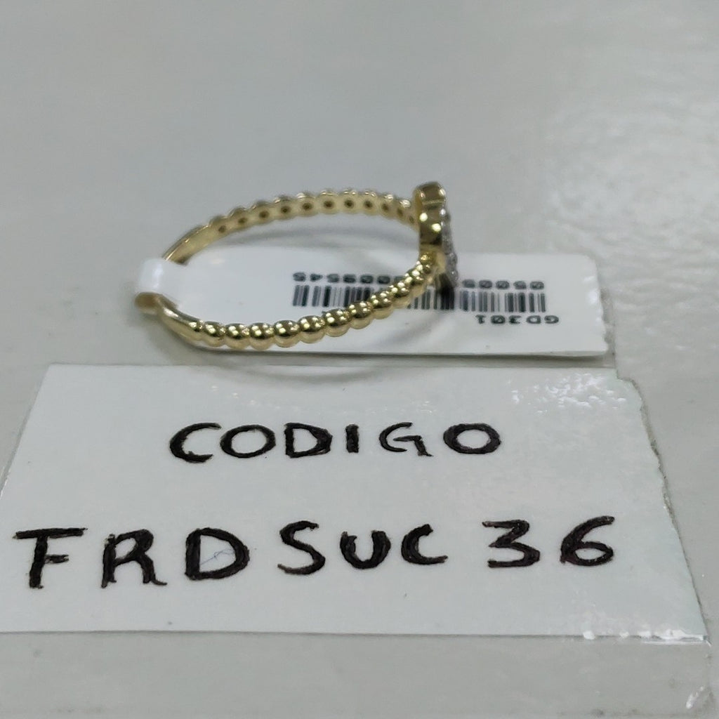 ANILLO ANILLITO FIG CORAZON C CIRCONIAS 14K 9 TALLA 1.6 GR (NUEVO)