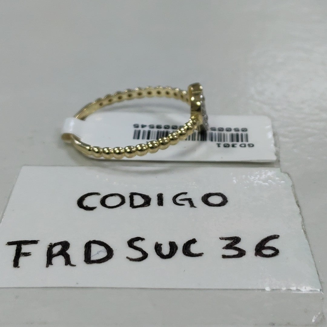 ANILLO ANILLITO FIG CORAZON C CIRCONIAS 14K 9 TALLA 1.6 GR (NUEVO)