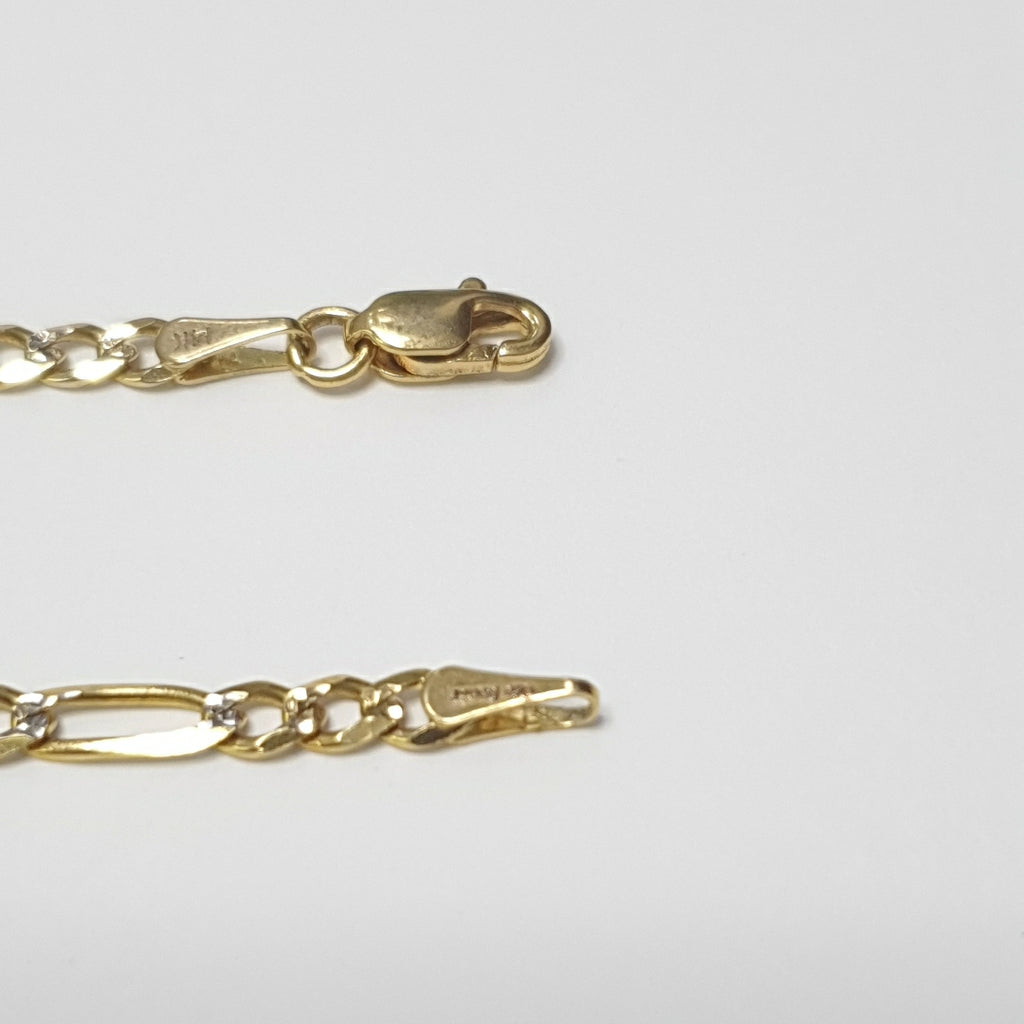 PULSERAS 3X1 DIAMANTADA ORO 14K 18 CM 3 GR (NUEVO)