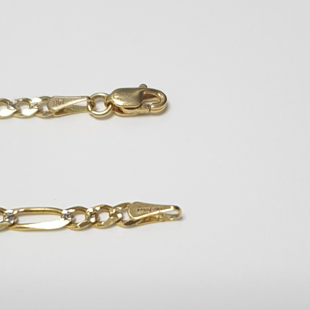 PULSERAS 3X1 DIAMANTADA ORO 14K 18 CM 3 GR (NUEVO)
