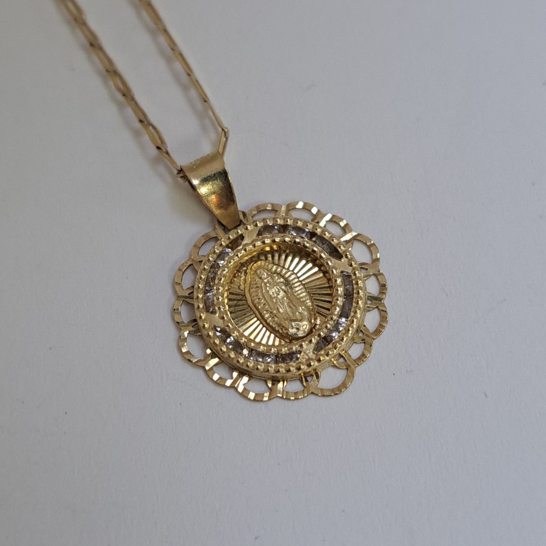 CADENA, MEDALLA RELIGIOSA ORO 14 K 1 GRMS (SEMINUEVO)