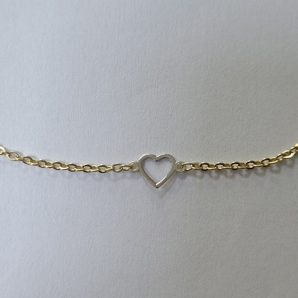 PULSERA ESPECIAL CON CORAZONES 10K 18 CM 1.2 GR (NUEVO)