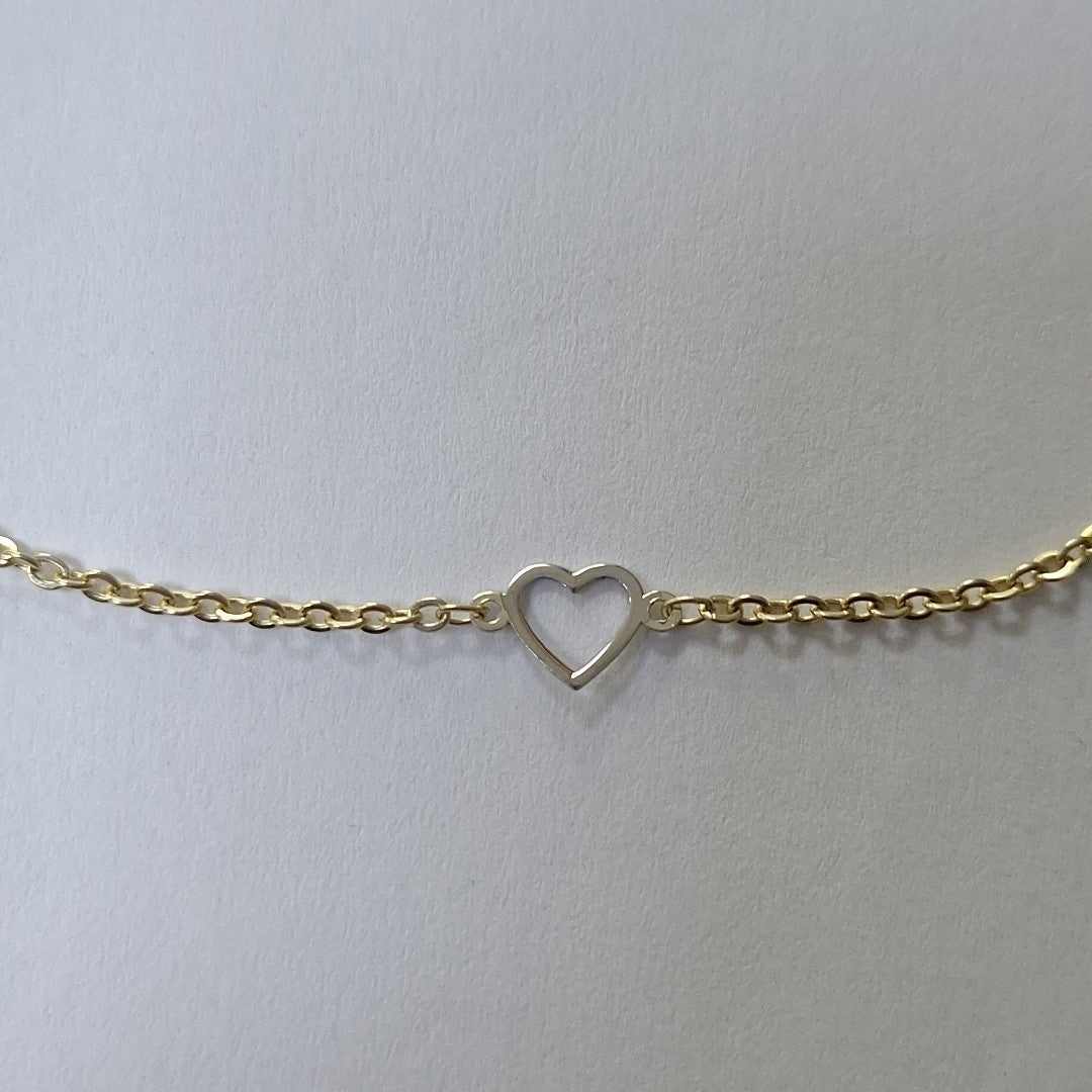 PULSERA ESPECIAL CON CORAZONES 10K 18 CM 1.2 GR (NUEVO)