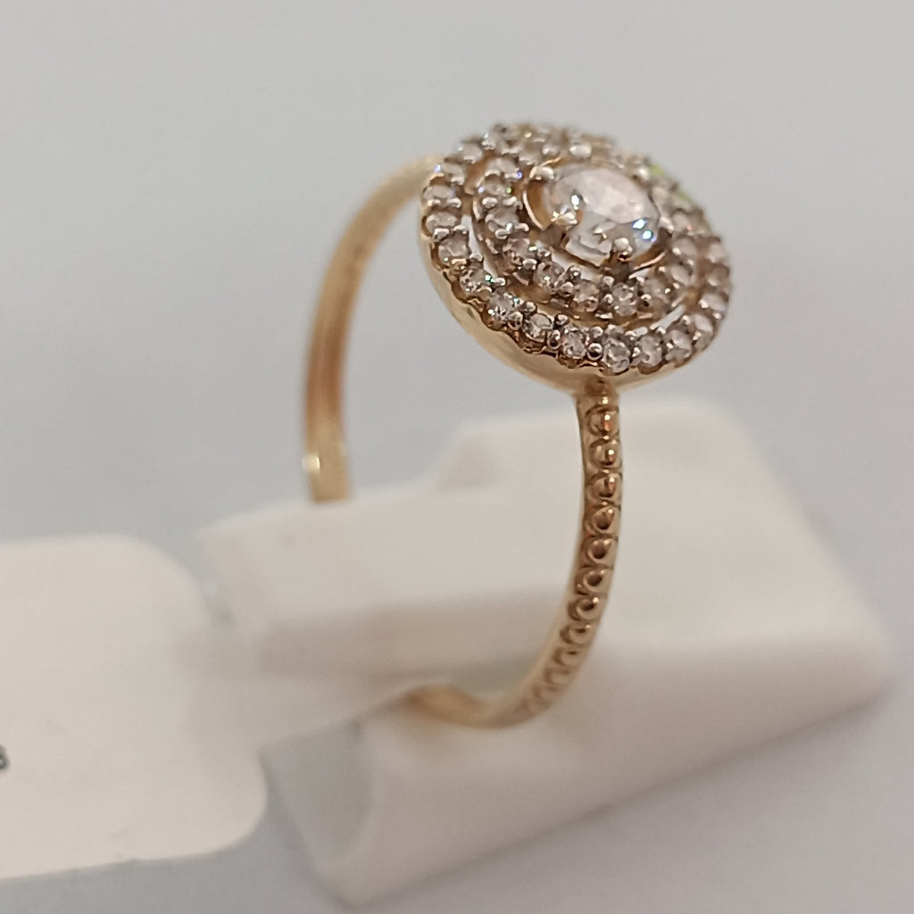 ANILLO ANILLITO C CIRCONIAS 14K 8.5 TALLA 1.9 GR (NUEVO)