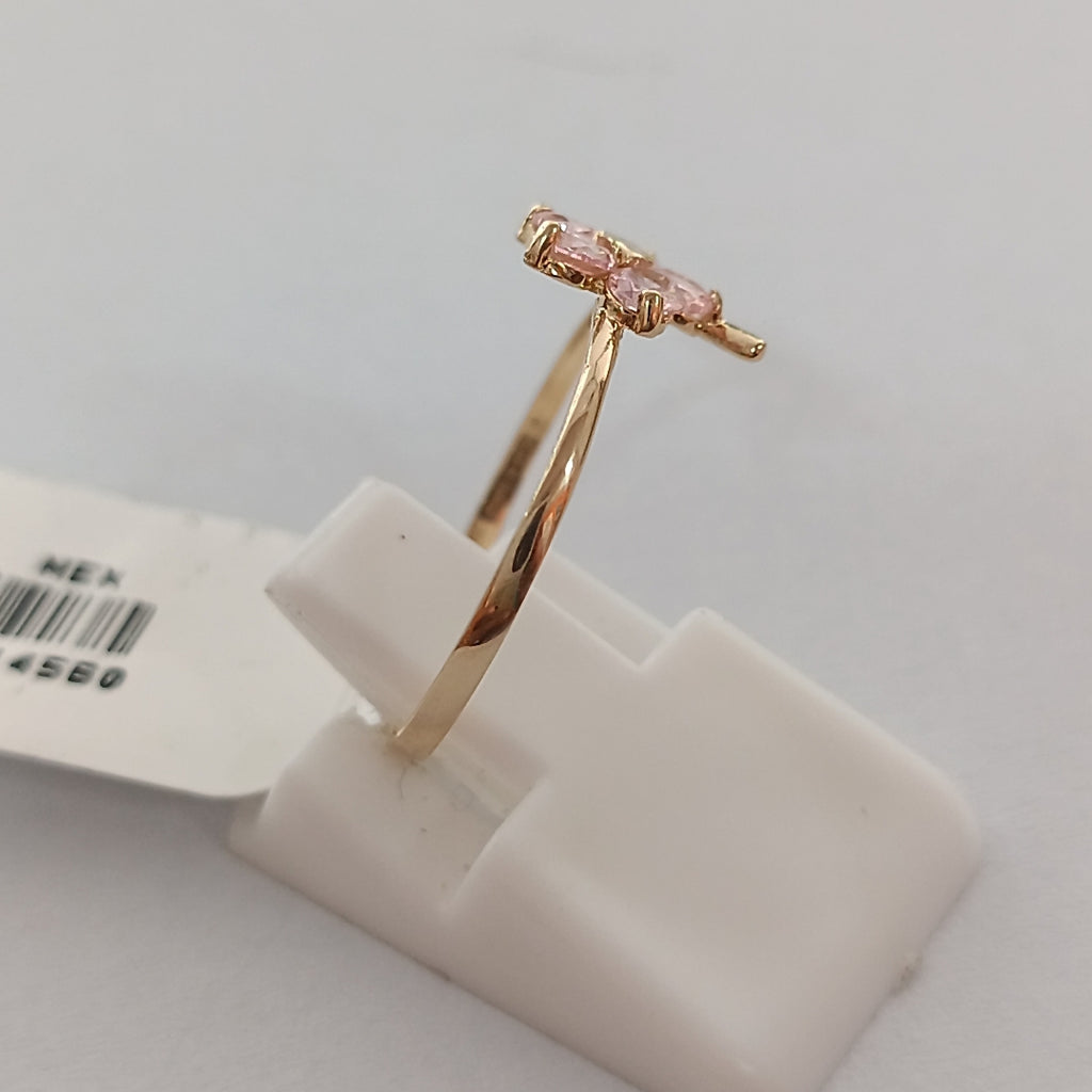ANILLOS FIG FLOR PIEDRAS COL 14K TALLA 7 0.9 GR (NUEVO)