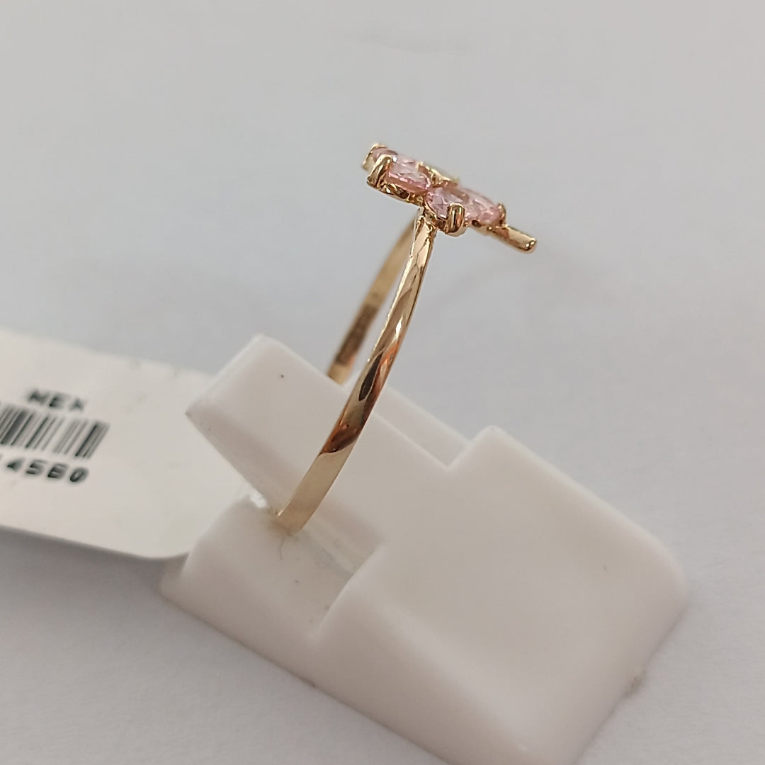 ANILLOS FIG FLOR PIEDRAS COL 14K TALLA 7 0.9 GR (NUEVO)
