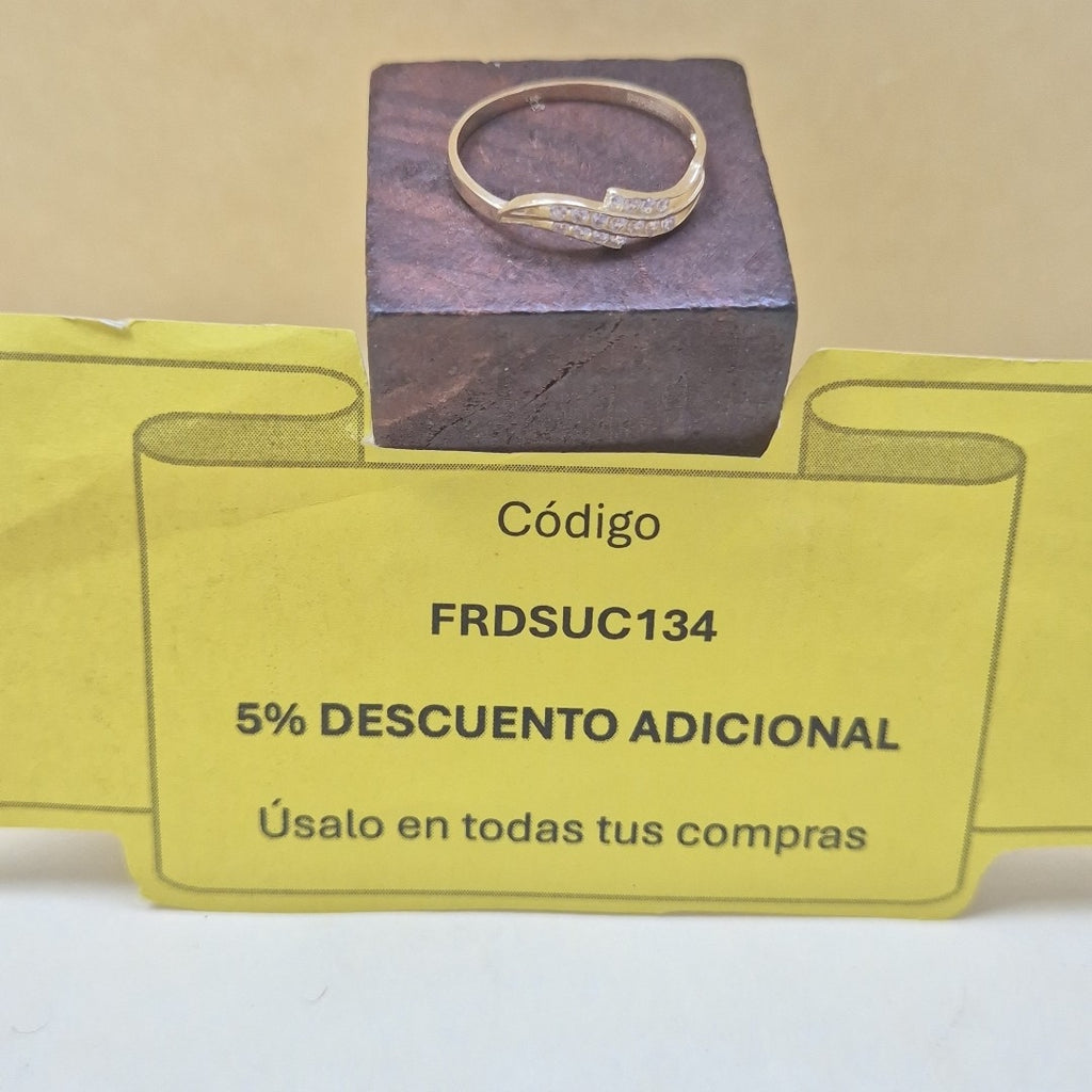 ANILLOS CON CIRCONIAS 14K TALLA 7 0.9 GR (NUEVO)