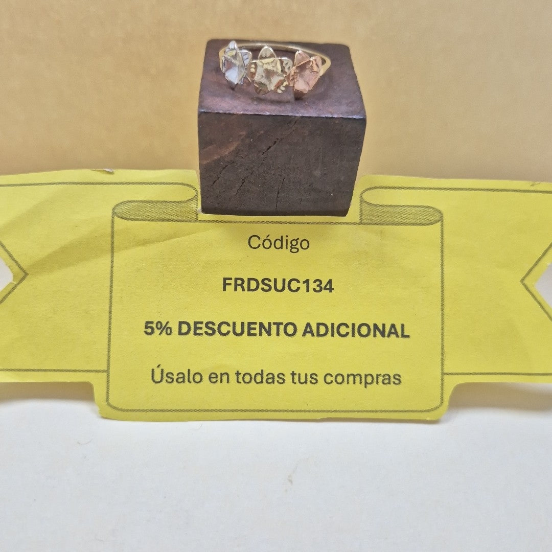 ANILLOS ANILLITO FIG FLORES 10K TALLA 9 1.3 GR (NUEVO)