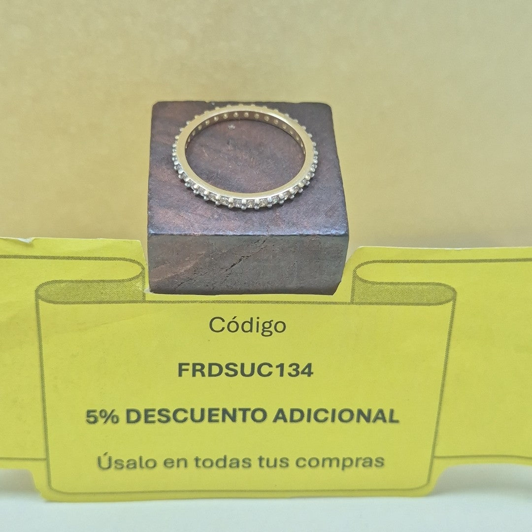 ANILLO ANILLITO CHURUMBELA C CIRCONIAS 14K 8.5 TALLA 2 GR (NUEVO)