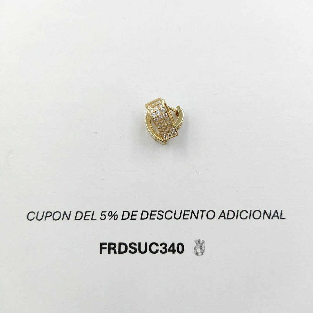 ARETES ARRACADAS CORAZON C CIRCONIAS 14K 2.1 GR (NUEVO)
