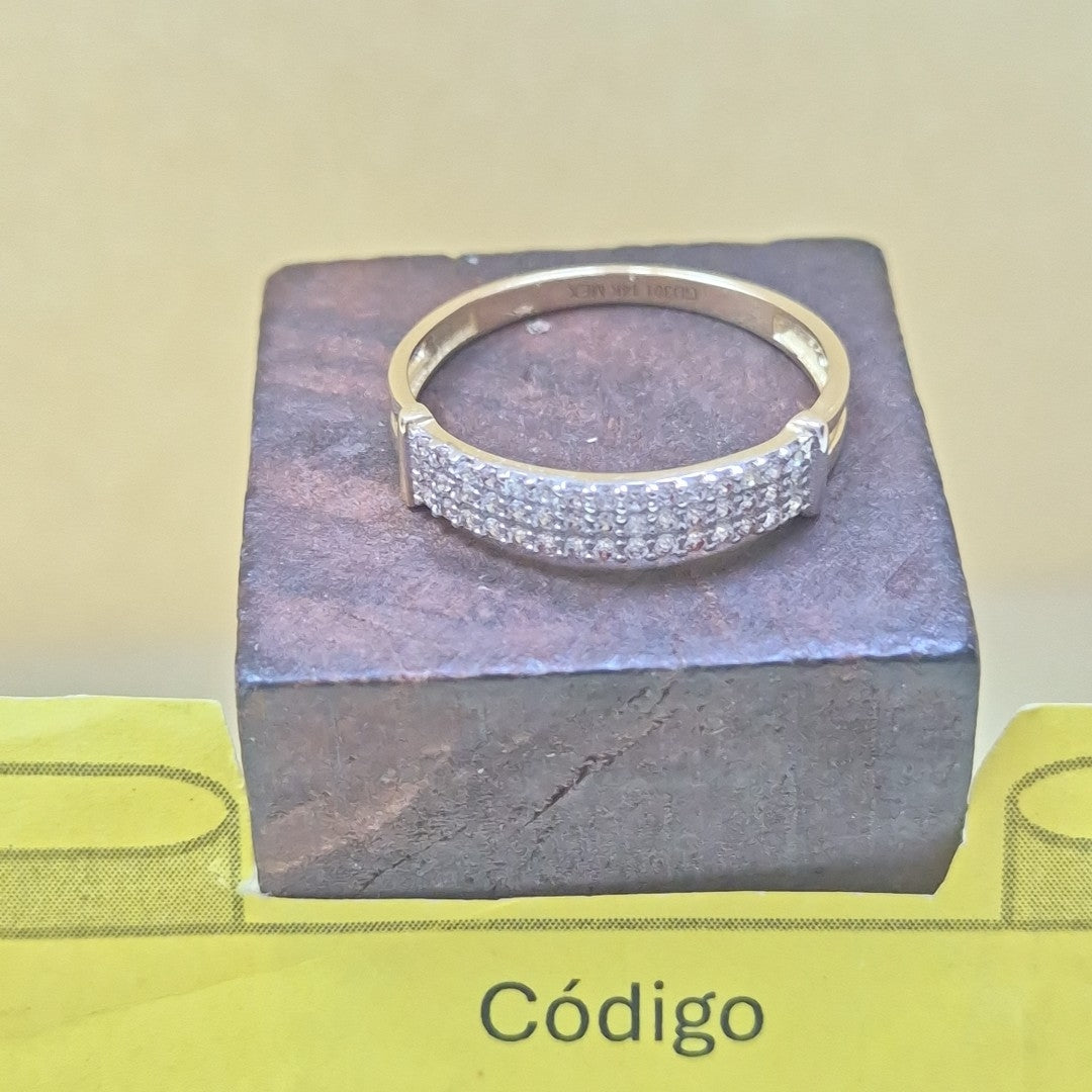 ANILLO ANILLITO C CIRCONIAS 14K 8 TALLA 1.6 GR (NUEVO)