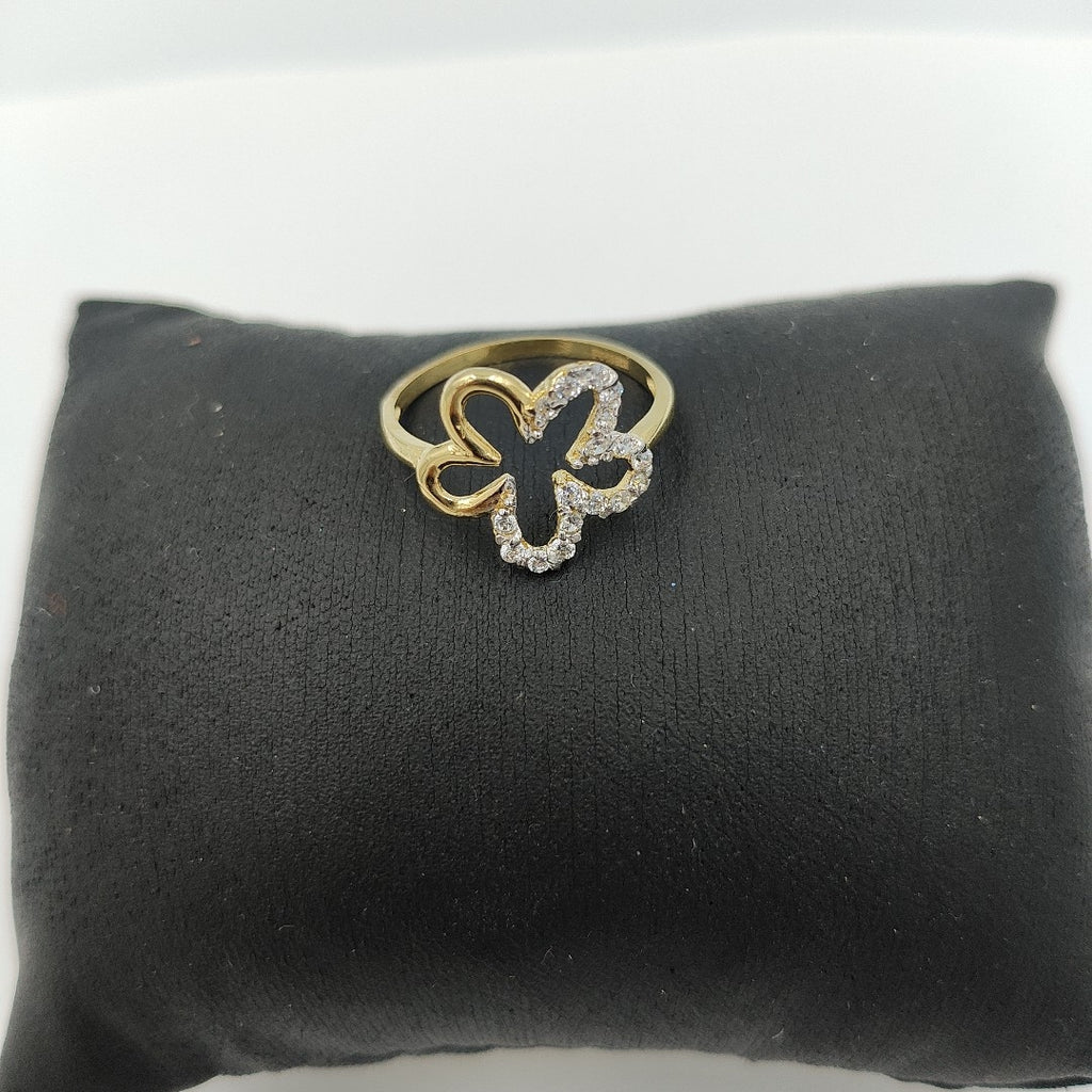 ANILLOS FIG FLOR C CIRCONIAS 14K TALLA 8 1.6 GR (NUEVO)