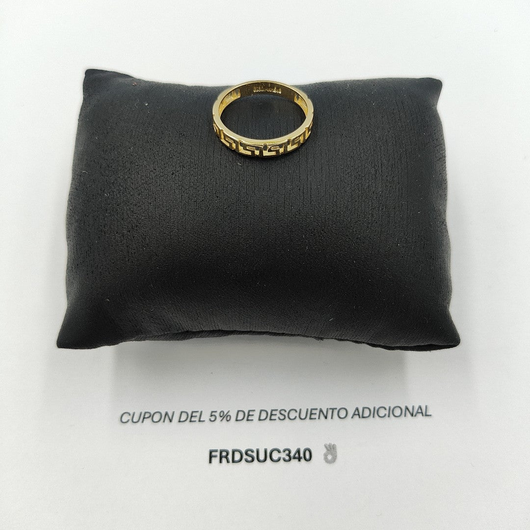 ANILLO ARGOLLA C GRECAS 14K 7 TALLA 1.4 GR (NUEVO)