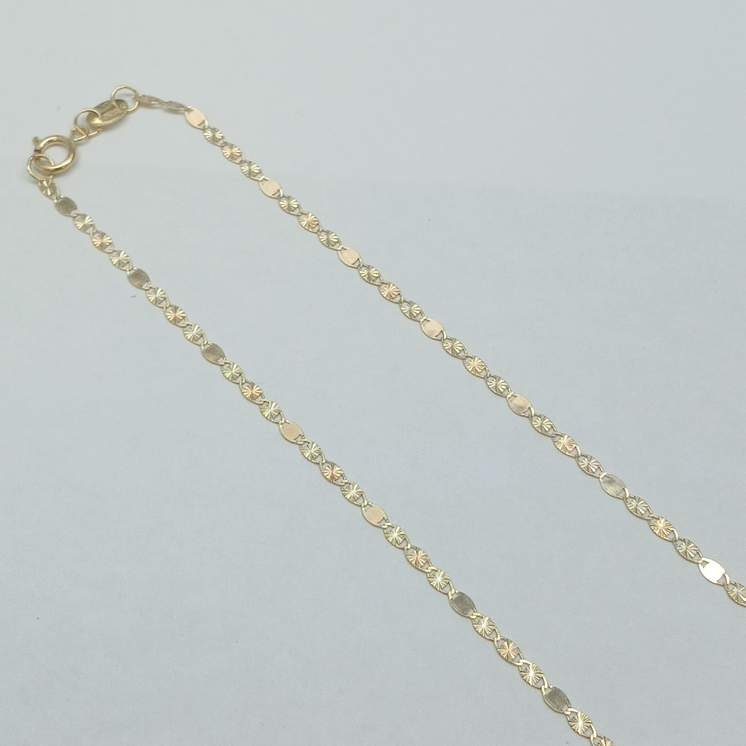 CADENAS TEJIDO GUCHI ORO 10K 40 A 45 CM 1.4 GR (NUEVO)