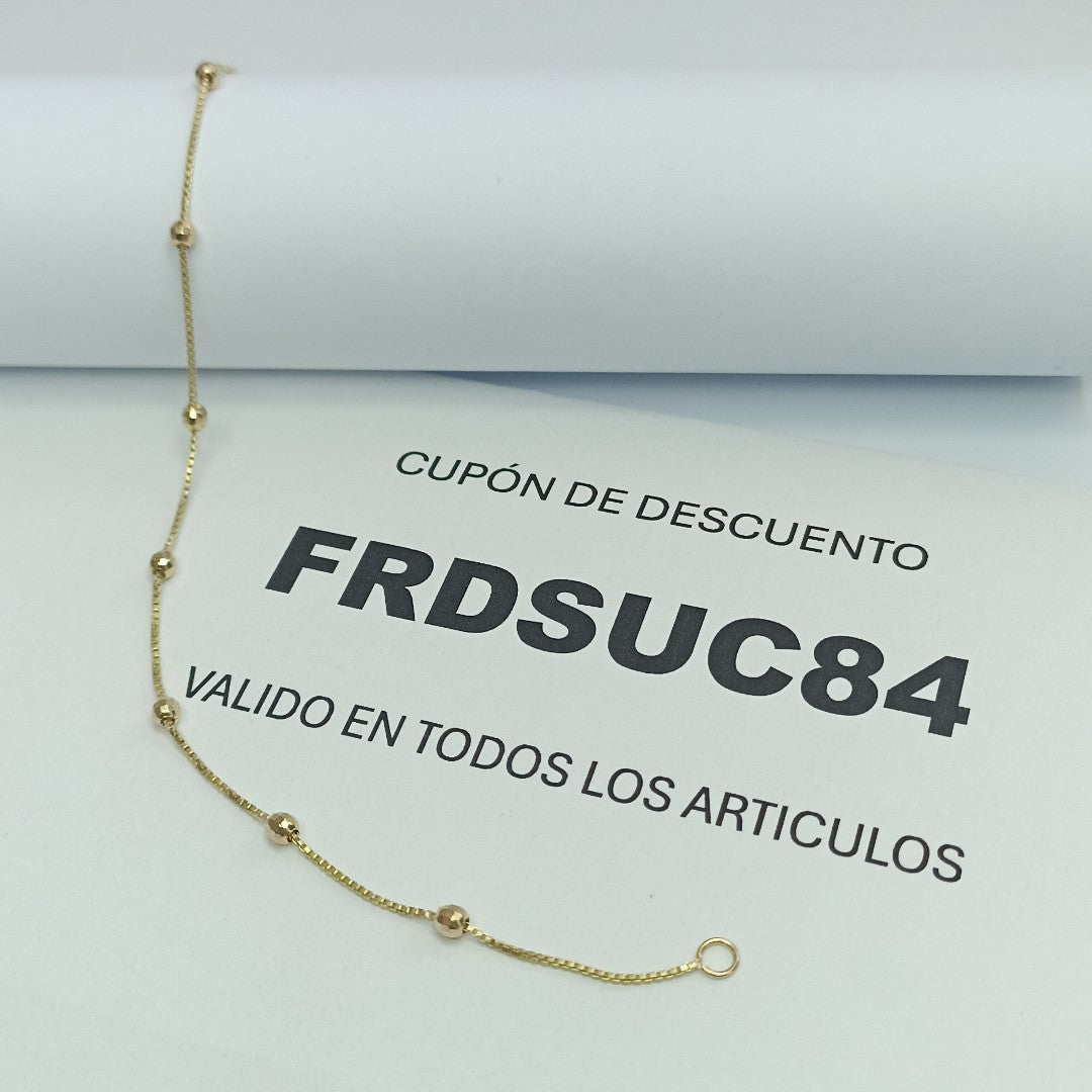 PULSERA ESPECIAL CON BOLITAS 14K 18 CM 1.4 GR (NUEVO)