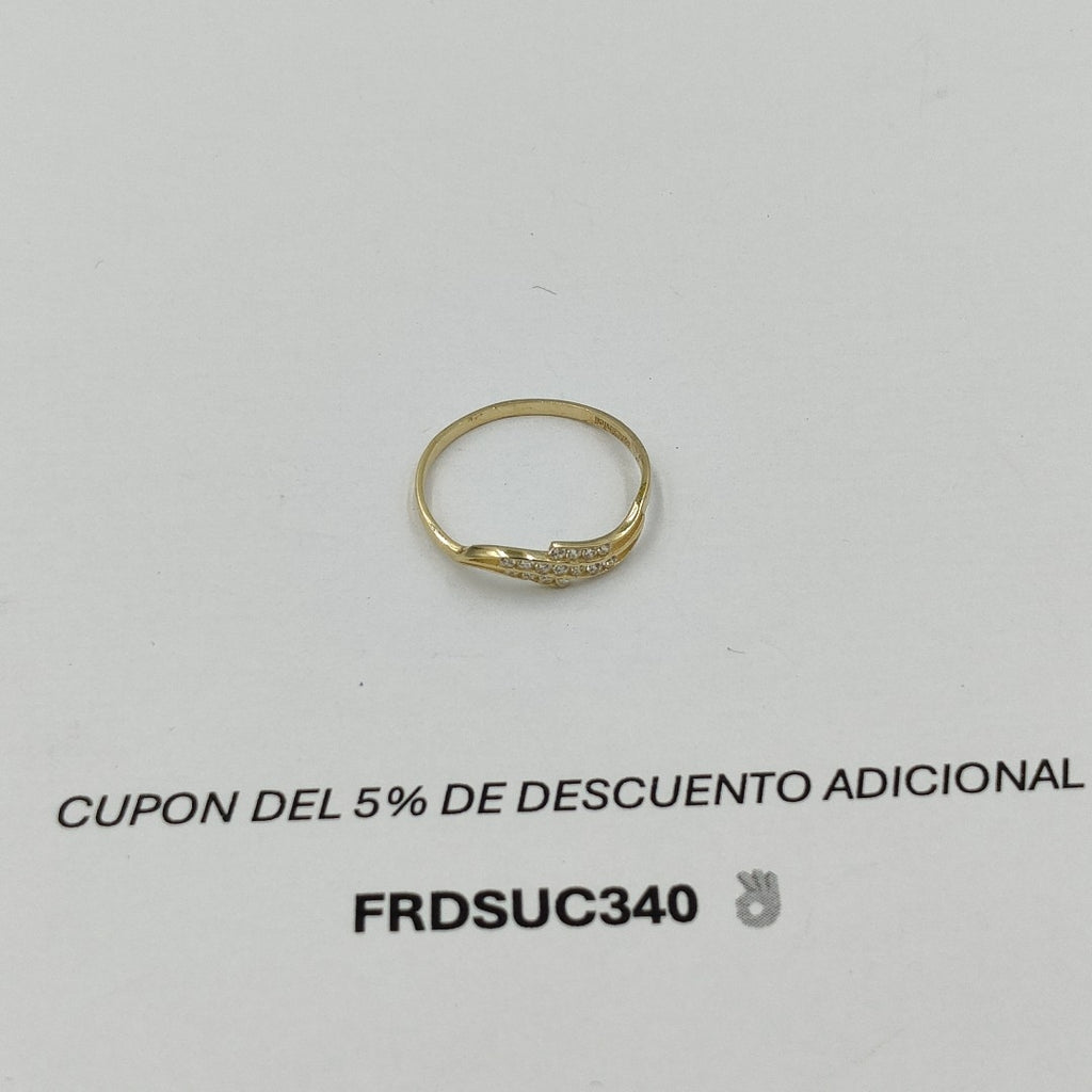 ANILLOS CON CIRCONIAS 14K TALLA 7 0.9 GR (NUEVO)