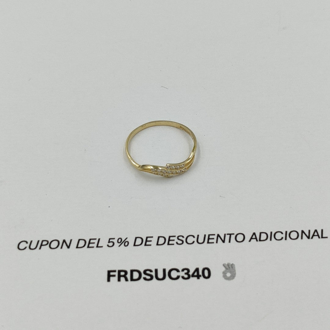 ANILLOS CON CIRCONIAS 14K TALLA 7 0.9 GR (NUEVO)
