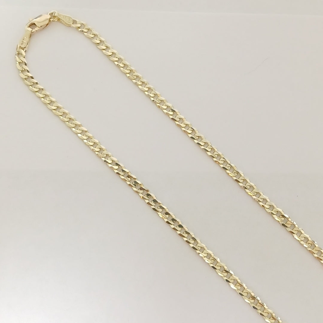 CADENAS TEJIDO BARBADA ORO 10K 55 CM 8.4 GR (NUEVO)