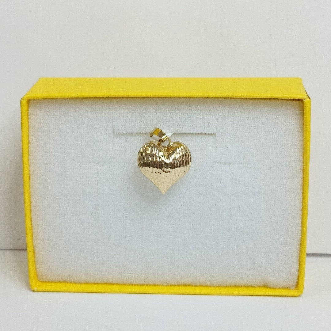 DIJE TEJIDO CORAZON LABRADO 14K 1.1 GR (NUEVO)