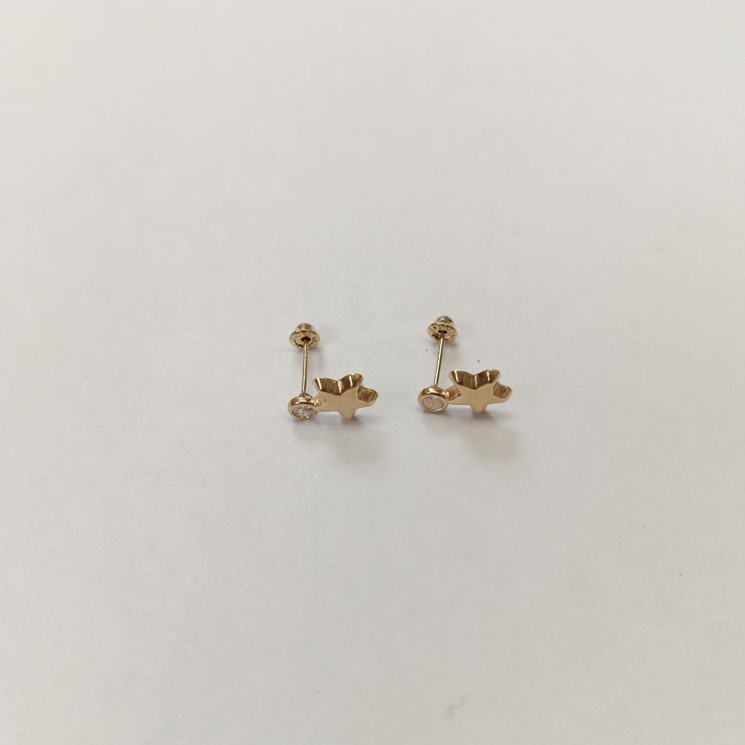 BROQUELES BROQUEL FIG ESTRELLA C CIRCONIA 14K 0.2603 GR (NUEVO)