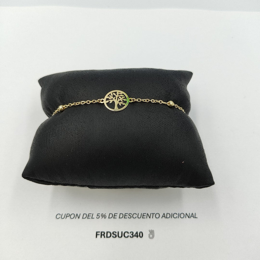 PULSERA TEJIDO ESPECIAL ARBOL 14K 18 CM 1.7 GR (NUEVO)
