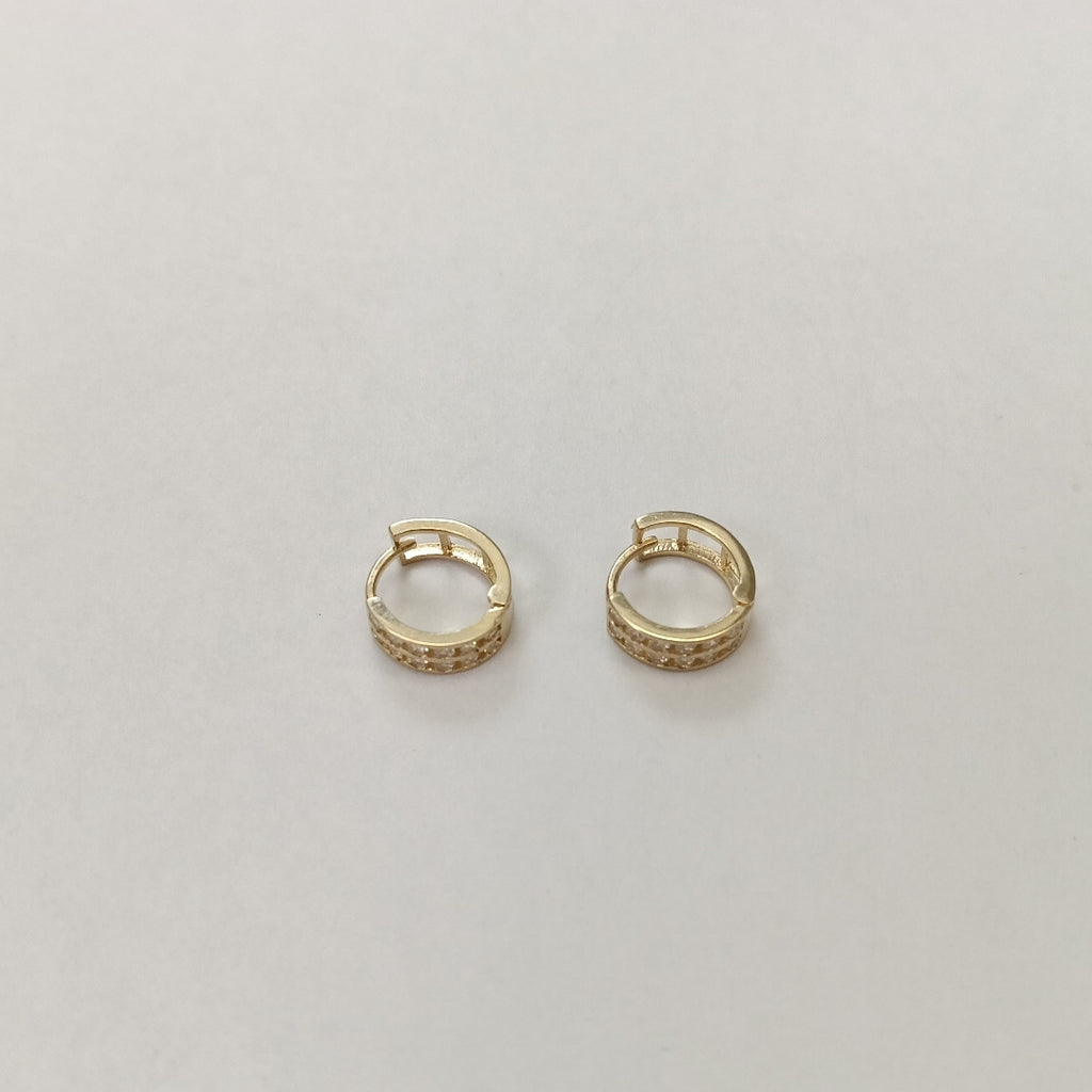 ARETES HUGGIES C CIRCONIAS 14K 1.7 GR (NUEVO)