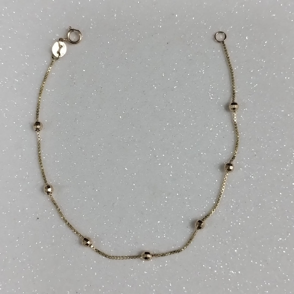 PULSERA ESPECIAL CON BOLITAS 14K 18 CM 1.4 GR (NUEVO)