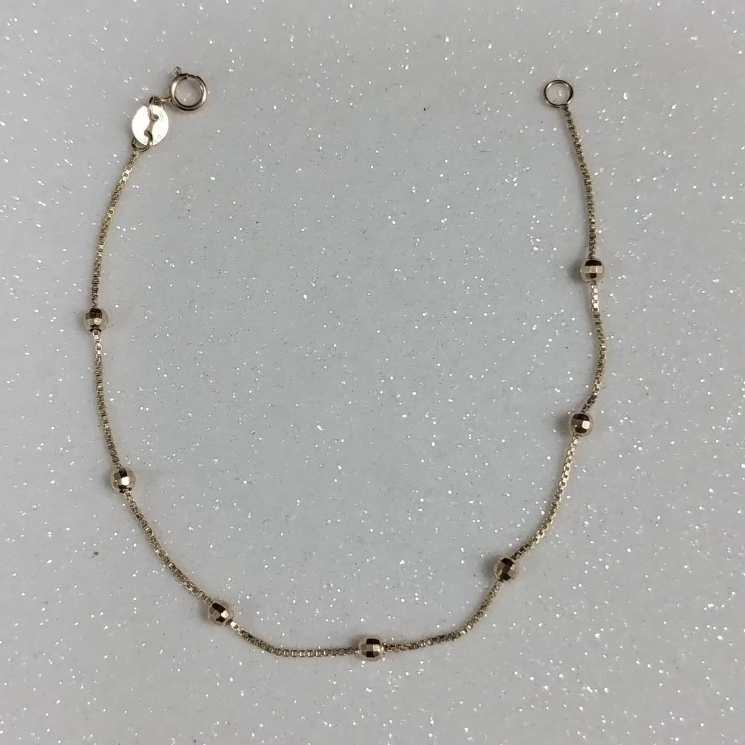 PULSERA ESPECIAL CON BOLITAS 14K 18 CM 1.4 GR (NUEVO)