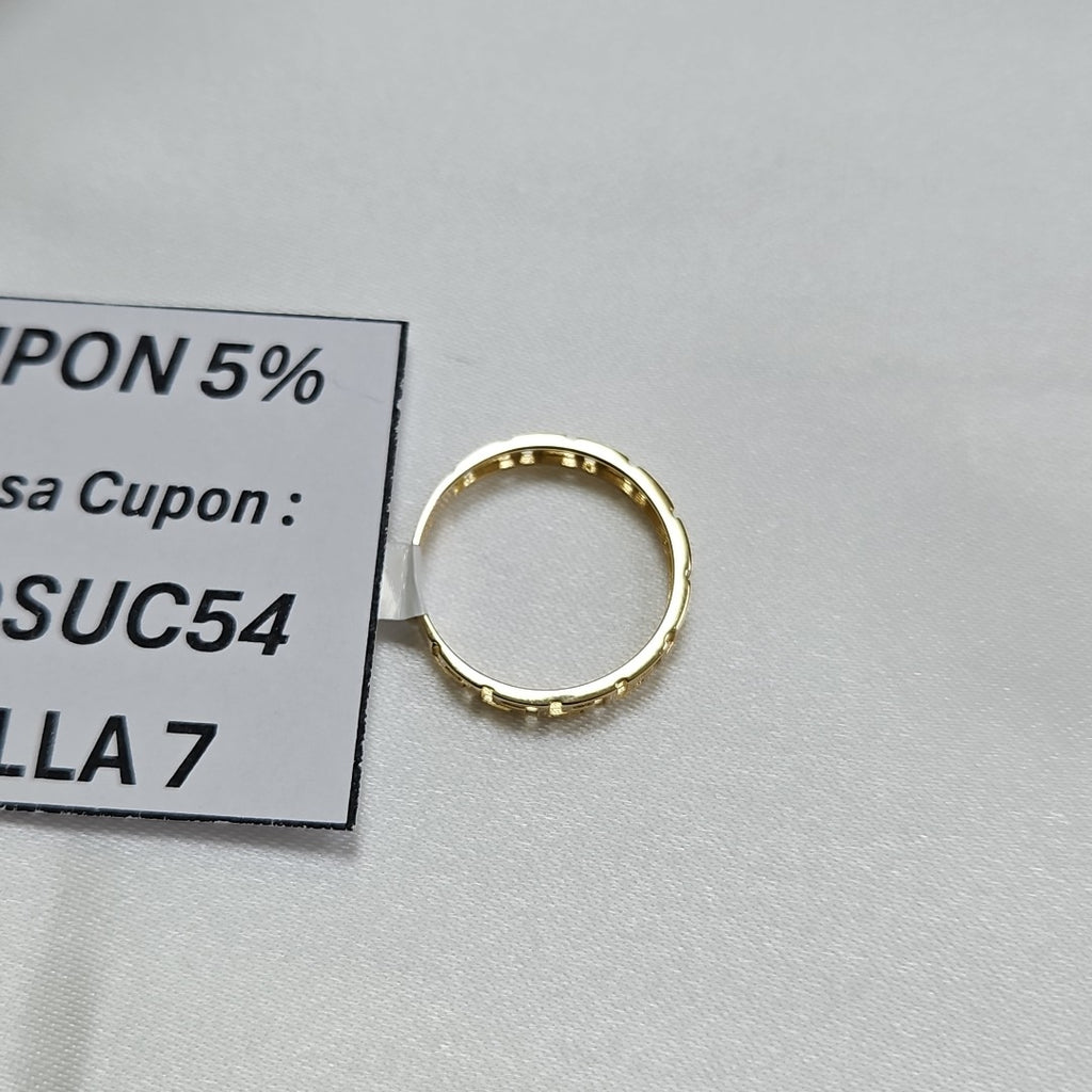 ANILLO ARGOLLA C GRECAS 14K 7 TALLA 1.4 GR (NUEVO)