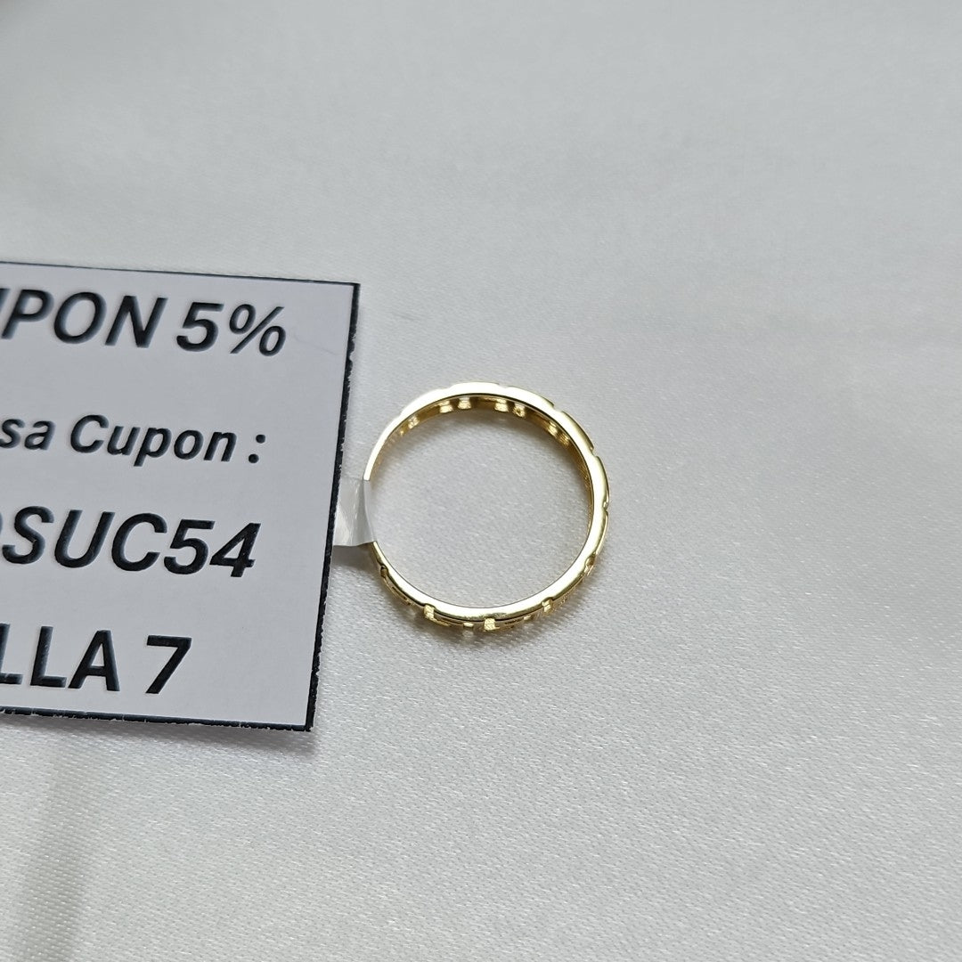 ANILLO ARGOLLA C GRECAS 14K 7 TALLA 1.4 GR (NUEVO)