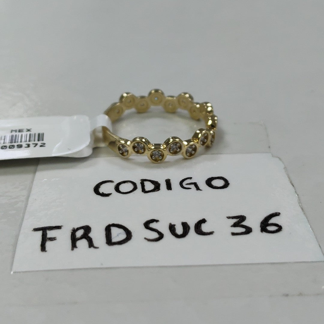 ANILLO ANILLITO C CIRCONIAS 14K 8 TALLA 2.2 GR (NUEVO)