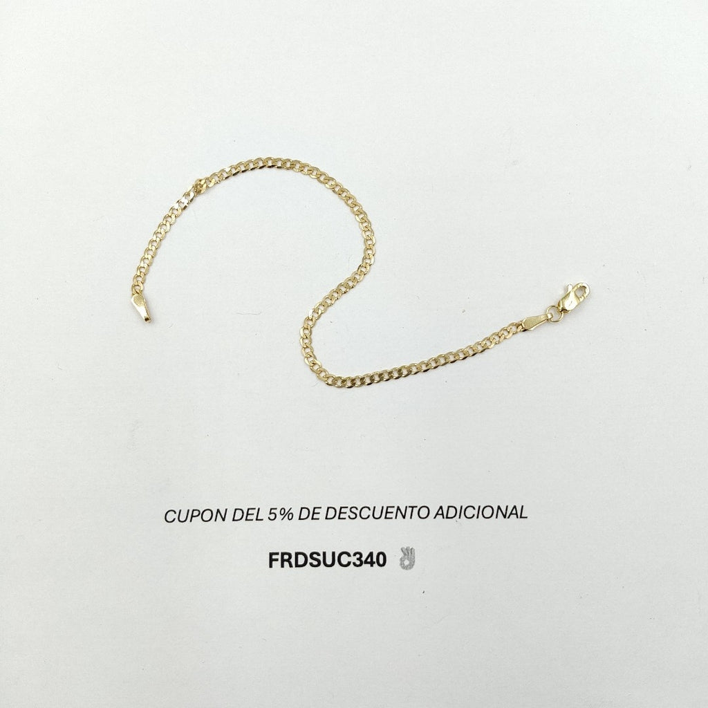 PULSERA TEJIDO BARBADA 14K 18 CM 2.1 GR (NUEVO)