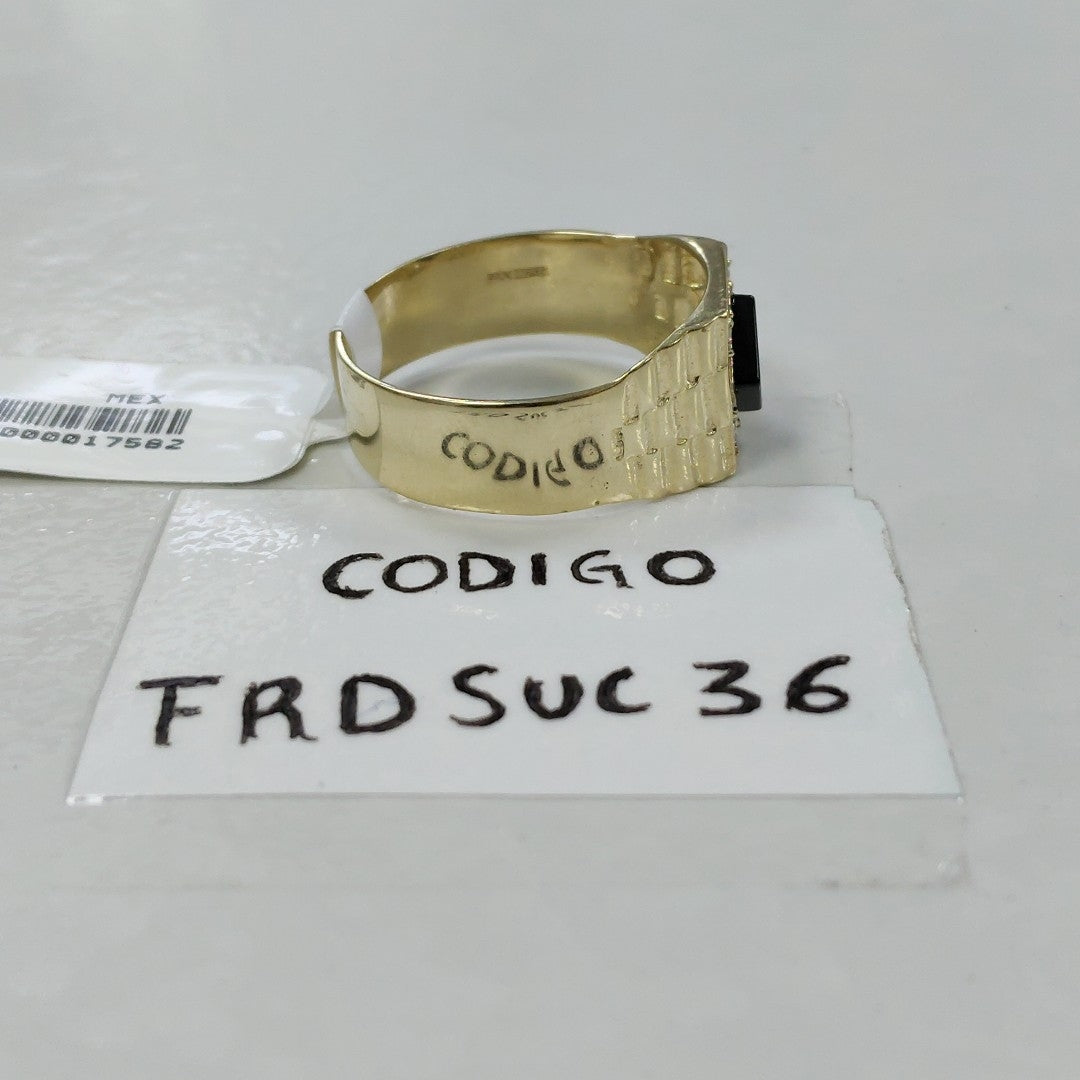 ANILLOS CON ONIX Y CIRCONIAS 14K TALLA 12 4.7 GR (NUEVO)