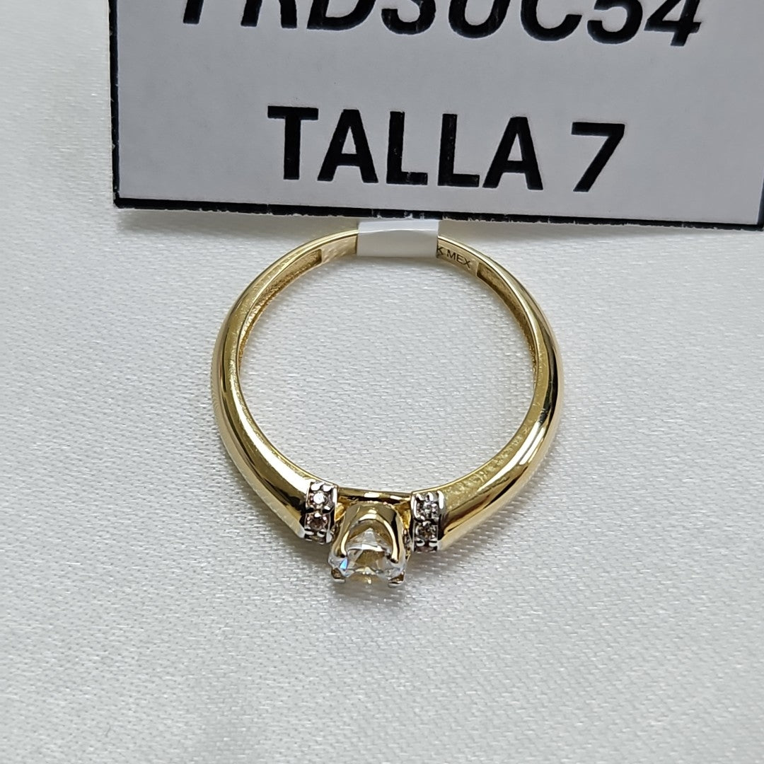 ANILLO ANILLITO C CIRCONIAS 14K 7 TALLA 2.3 GR (NUEVO)