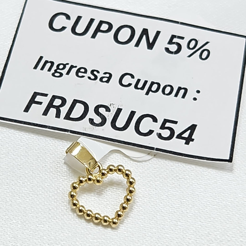 DIJE CORAZON CON CIRCONIAS 10K 0.6 GR (NUEVO)