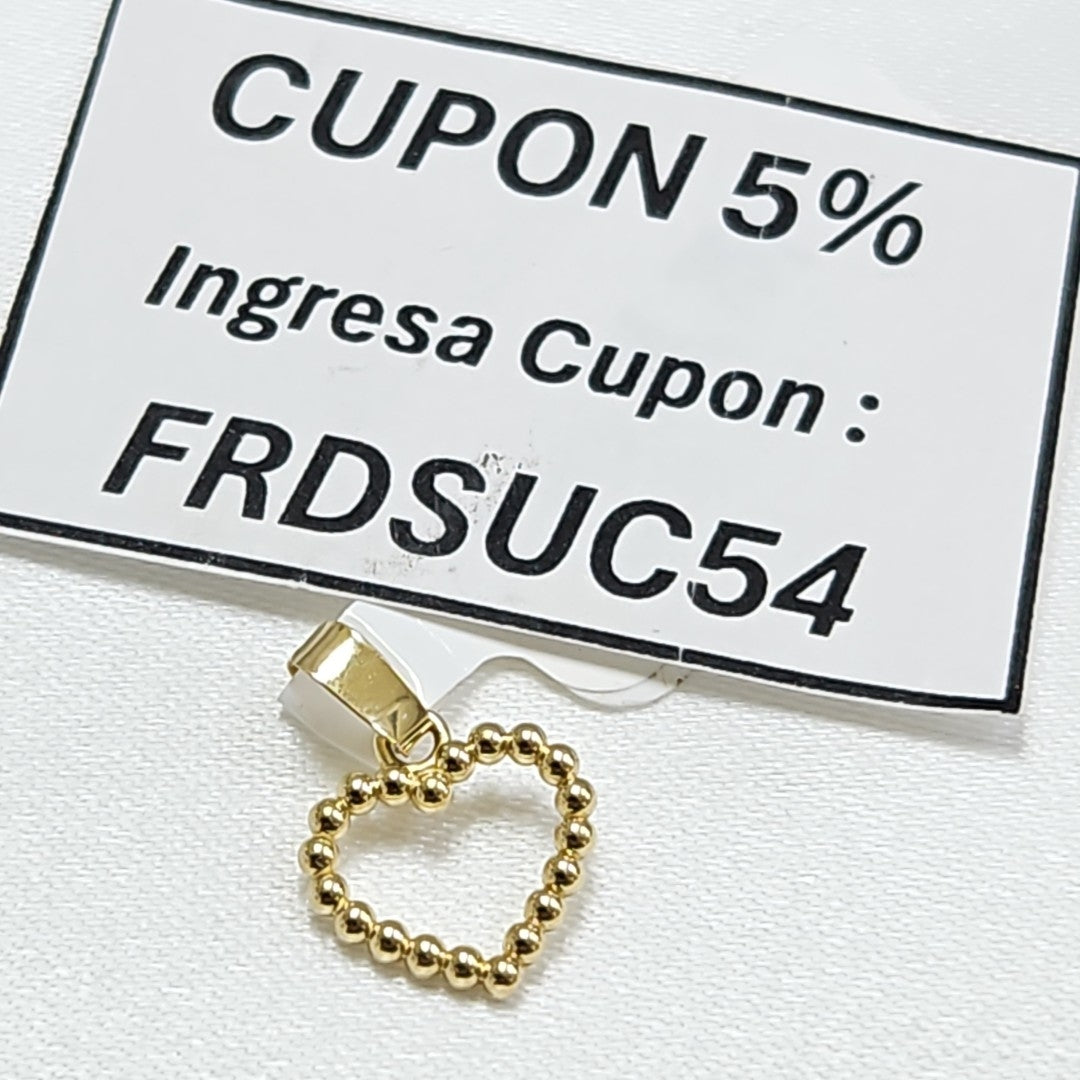 DIJE CORAZON CON CIRCONIAS 10K 0.6 GR (NUEVO)