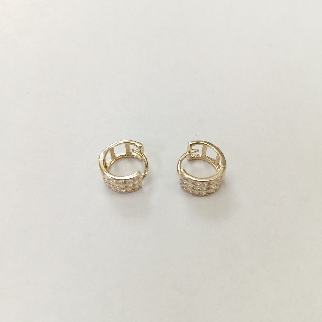 ARETES HUGGIES C CIRCONIA 14K 2.1 GR (NUEVO)
