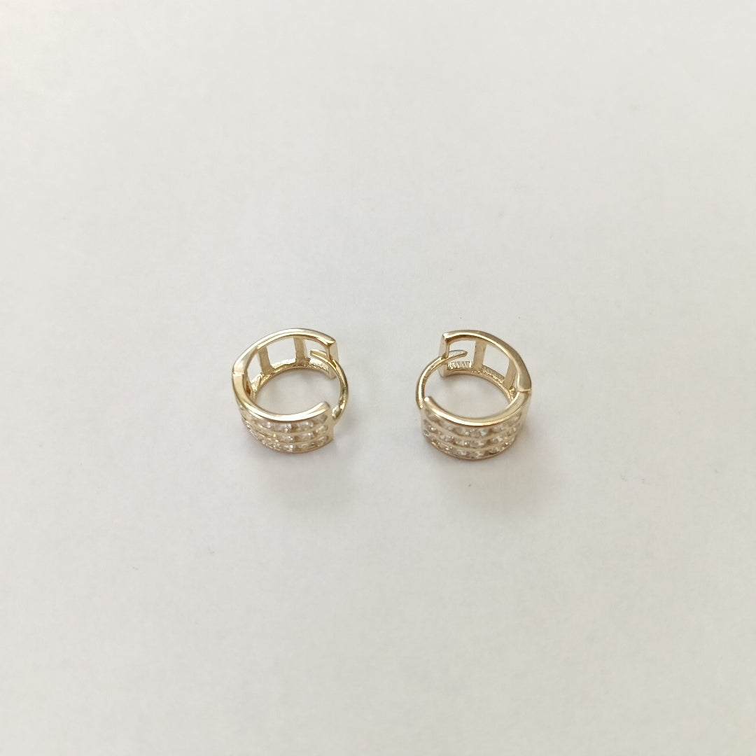 ARETES HUGGIES C CIRCONIA 14K 2.1 GR (NUEVO)