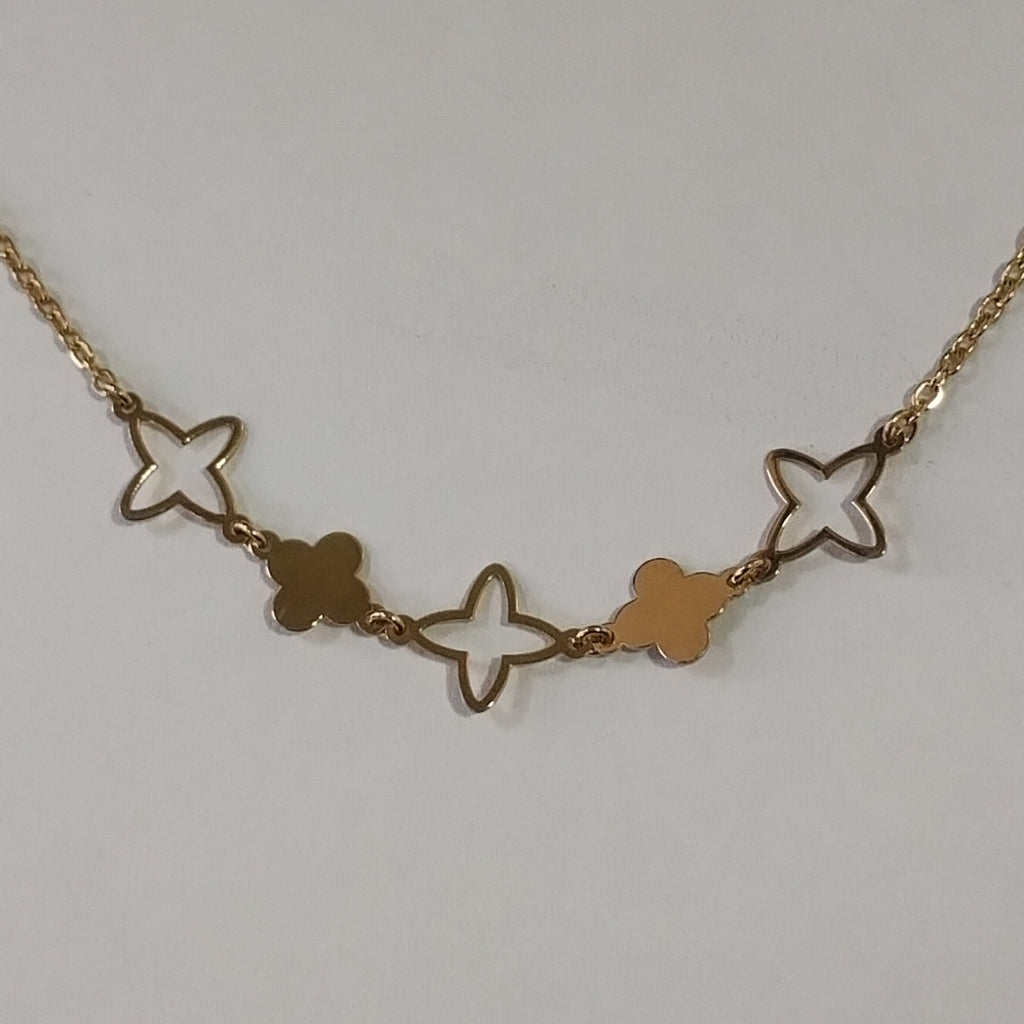 PULSERA TEJIDO ESP CON TREBOL 14K 18 CM 1.6 GR (NUEVO)