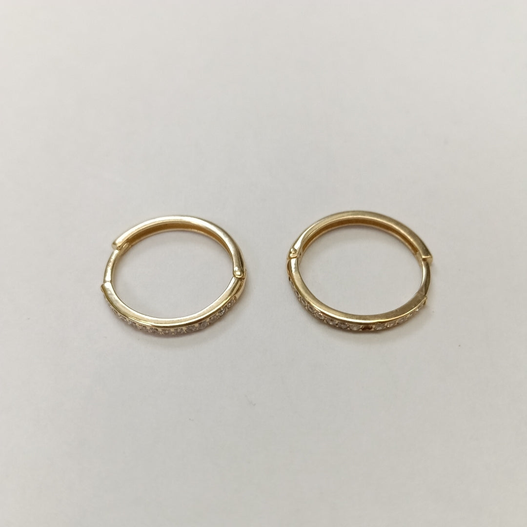 ARETES ARRACADAS C CIRCONIAS 14K 2.1 GR (NUEVO)