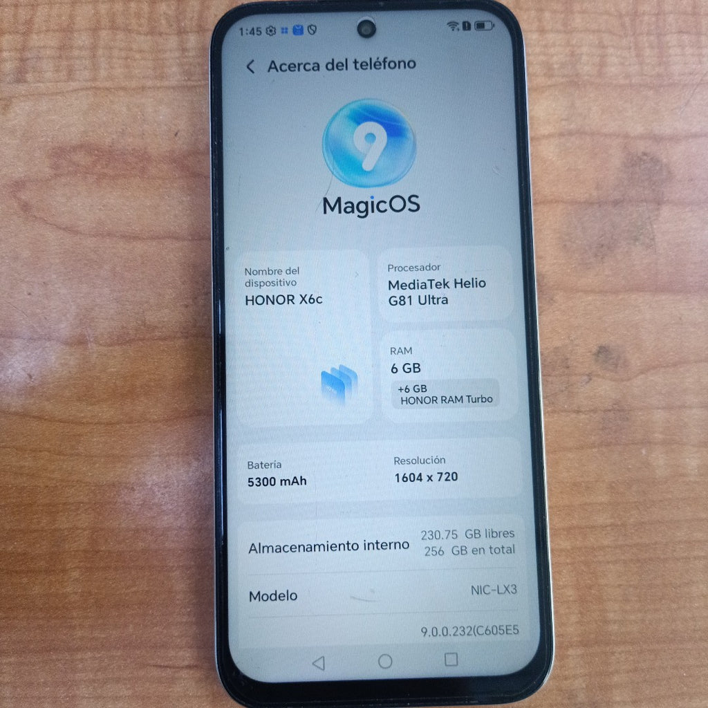 CELULAR HONOR X6C NIC-LX3 (2025) 256 GB 6 GB RAM (SEMINUEVO)