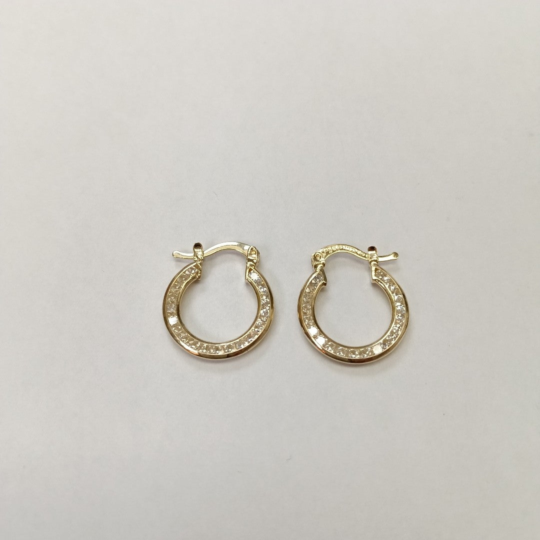 ARETES ARRACADAS CON CIRCONIAS 14K 2.3 GR (NUEVO)