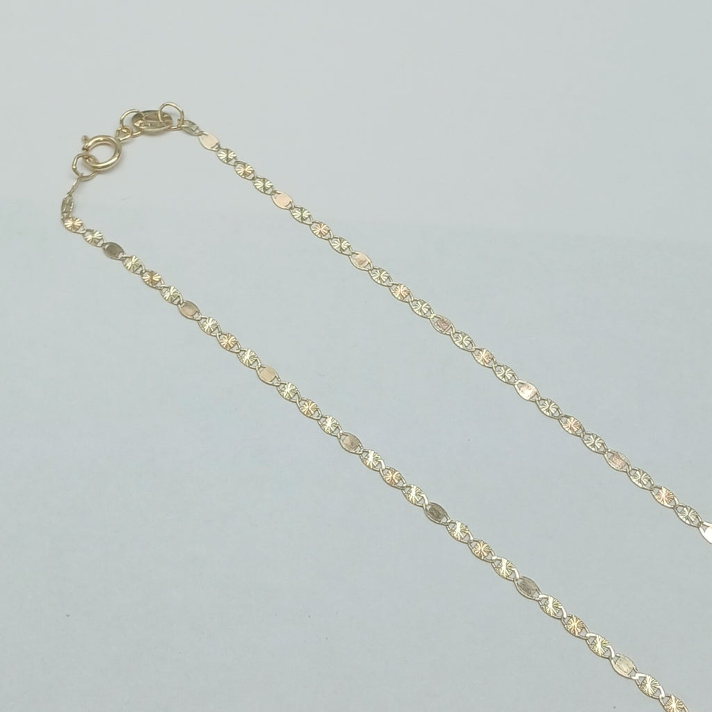 CADENAS TEJIDO GUCHI ORO 10K 40 A 45 CM 1.4 GR (NUEVO)